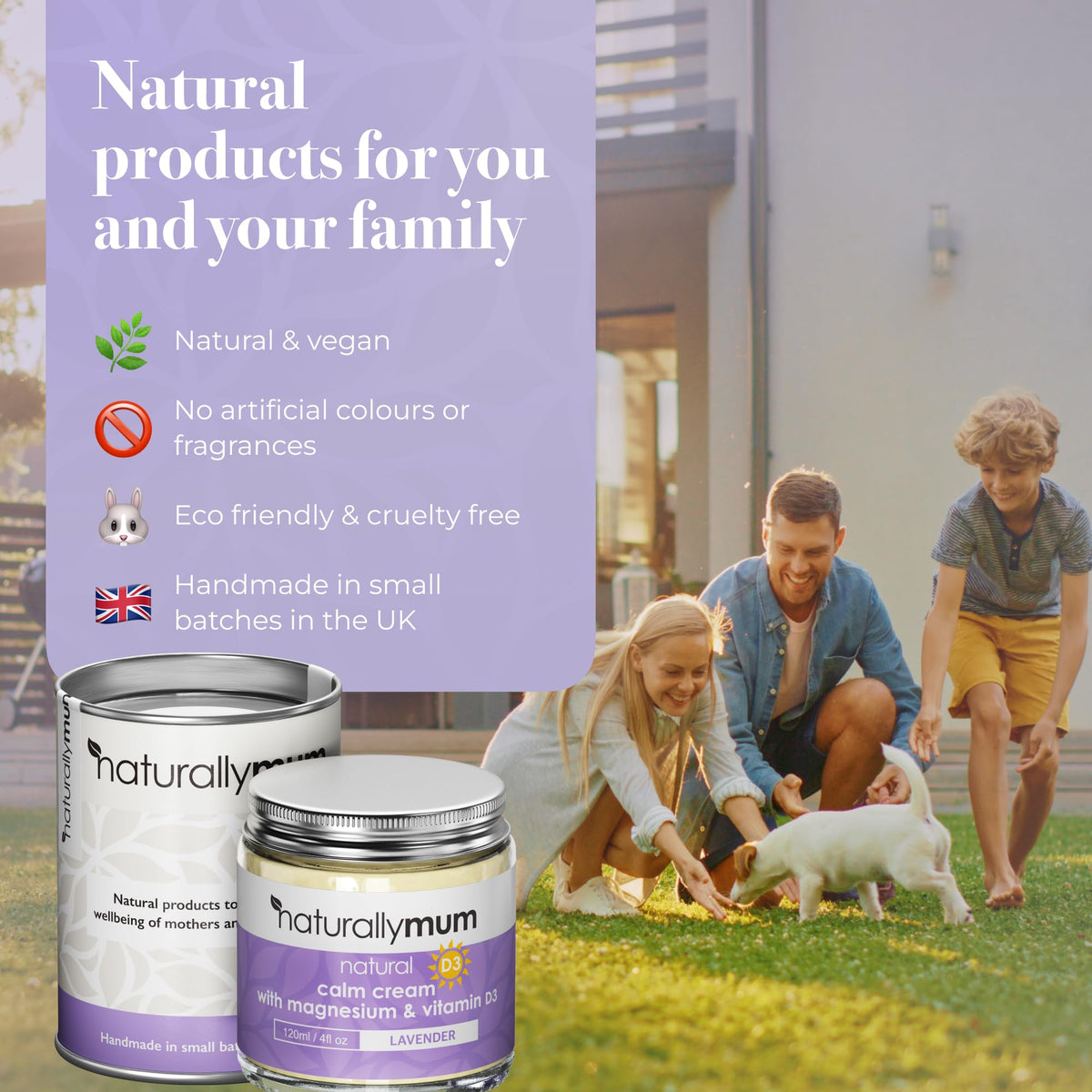 NaturallyMum label detail featuring Vitamin D3 and ingredient transparency benefit