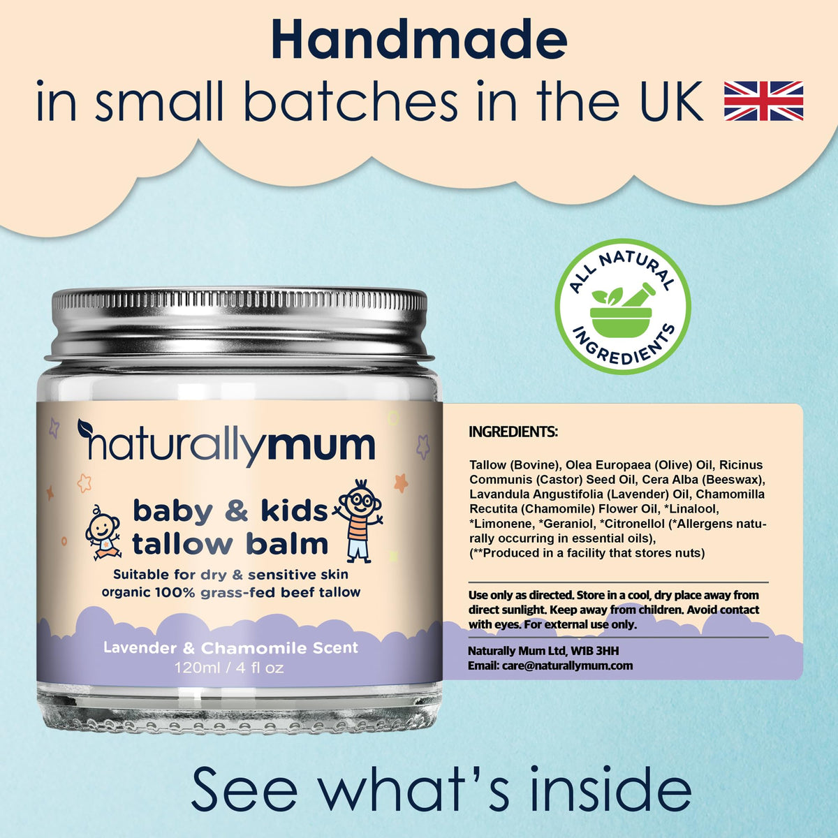 NaturallyMum balm on bedside table as part of nighttime routine offering calming care