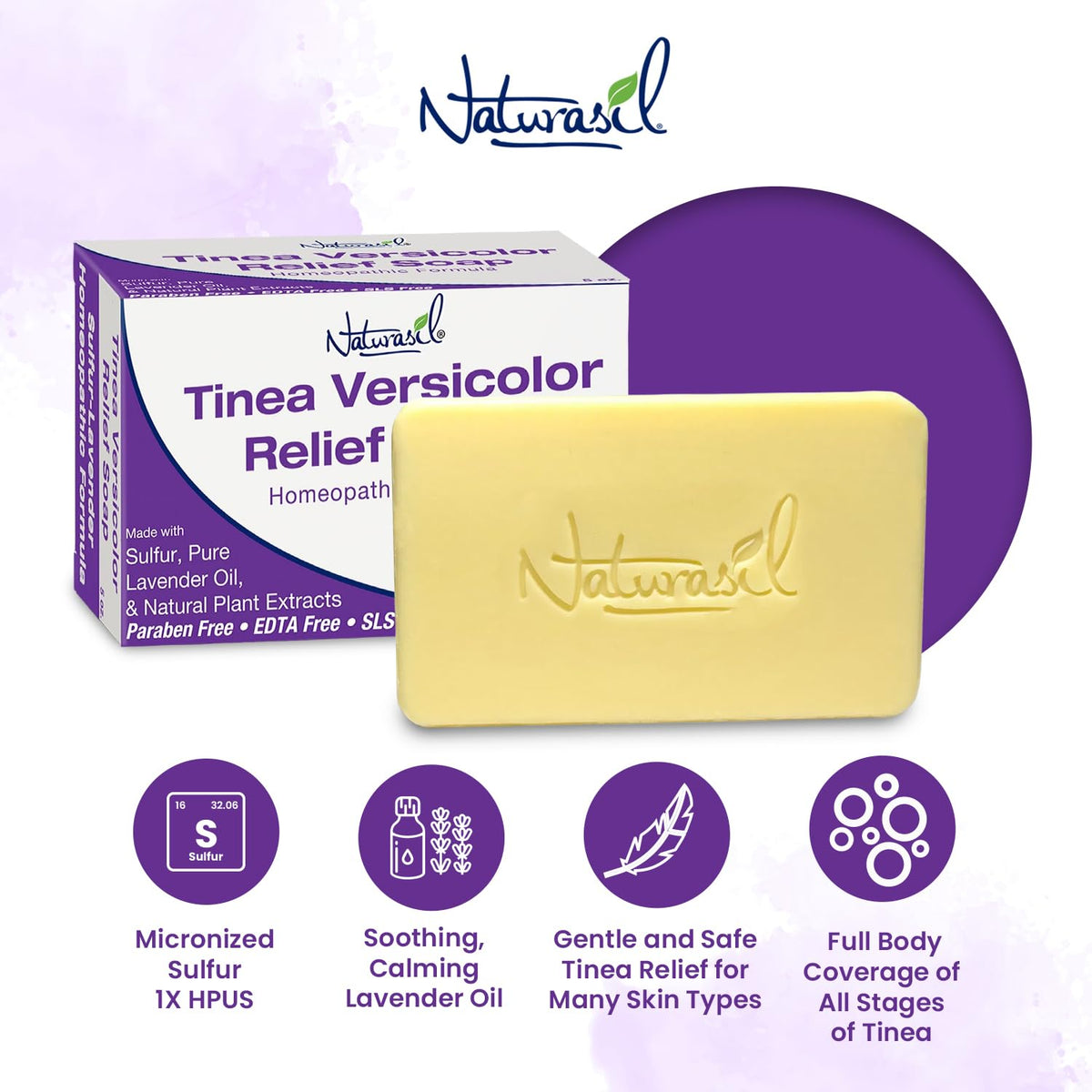 Naturasil soap bar in hand showing scale and convenient 5oz travel-friendly size