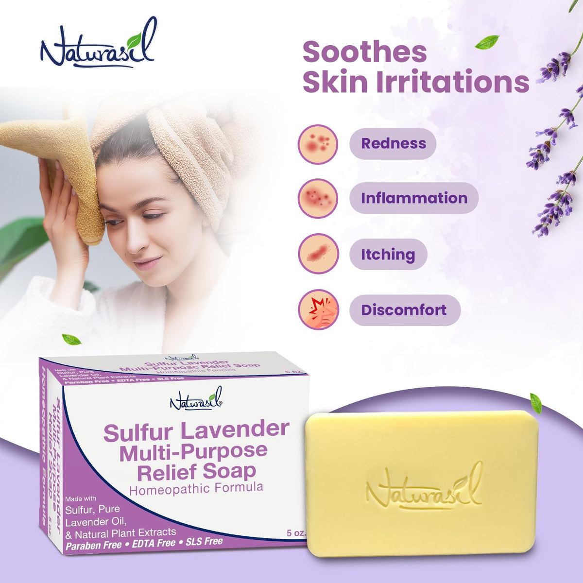 Naturasil label close-up with ingredients list highlighting 10% sulfur