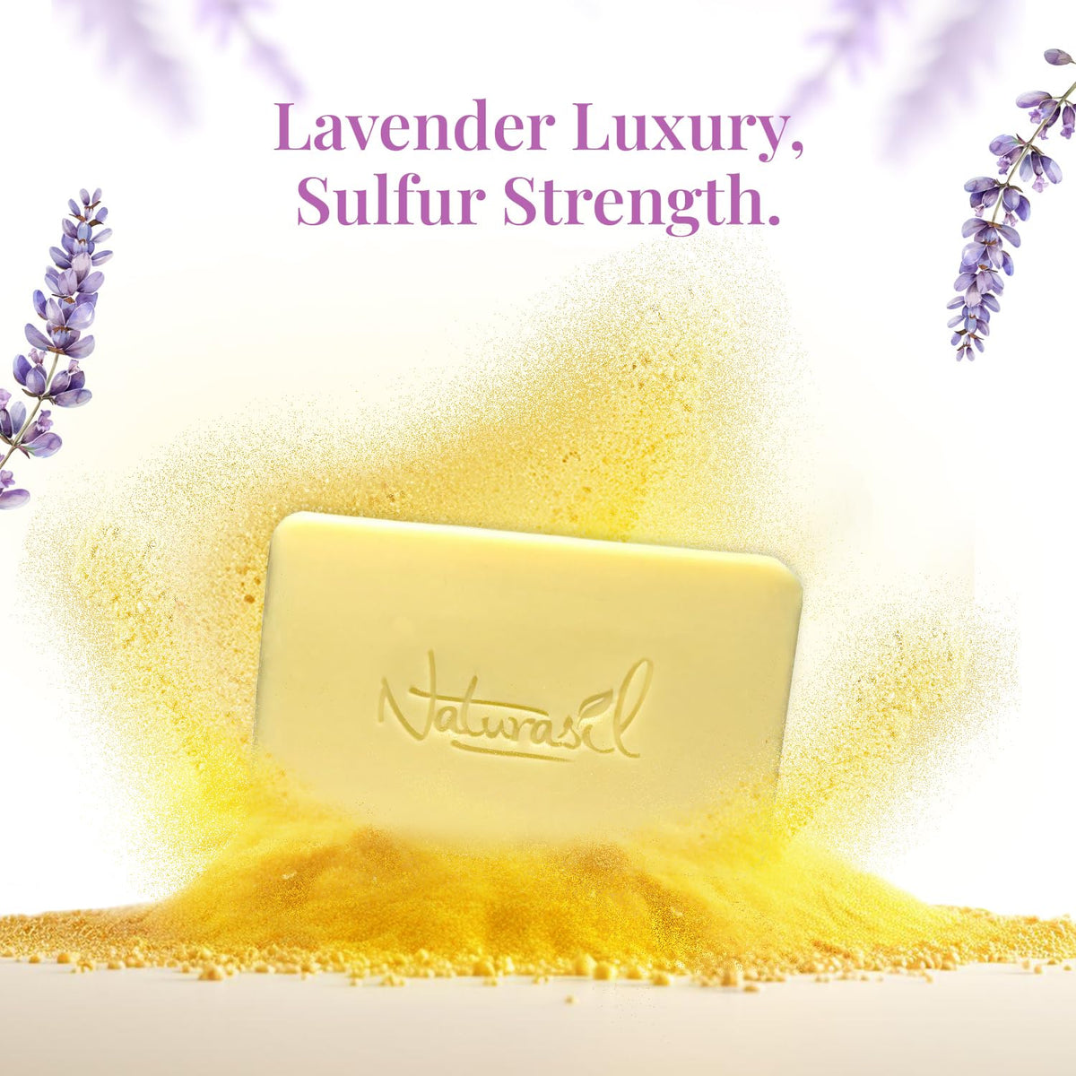 Naturasil soap close-up texture highlighting smooth micronized sulfur
