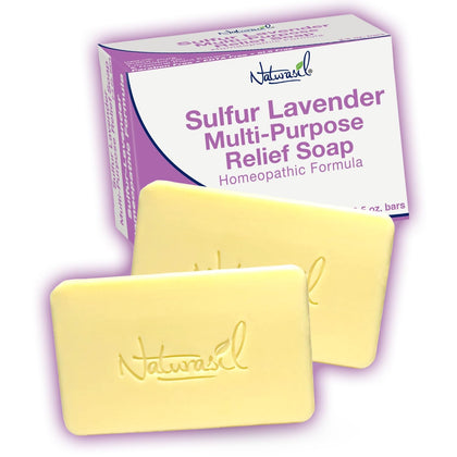 Naturasil packaging front view showing lavender and sulfur benefits