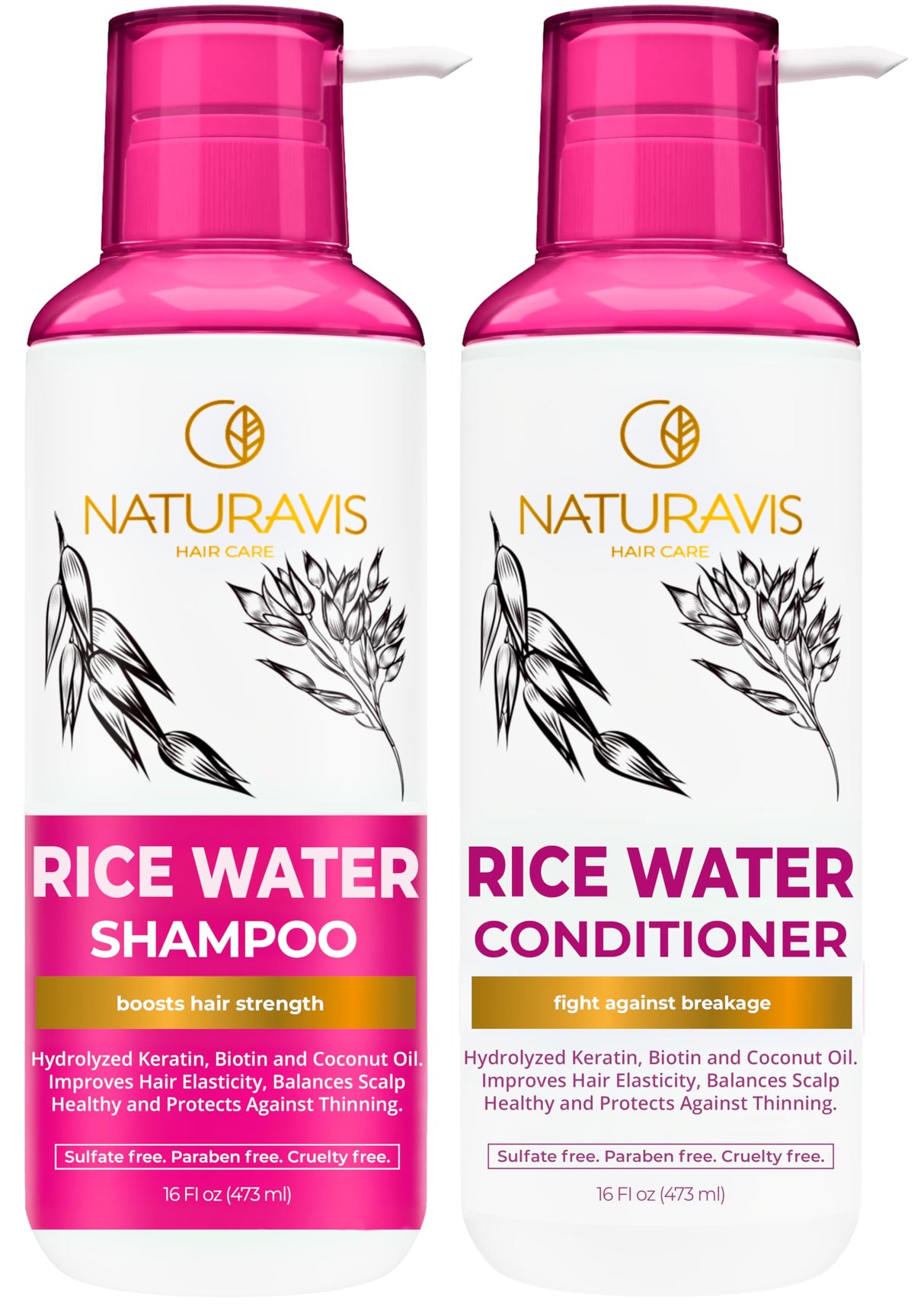 NATURAVIS front packaging set showing 16 fl oz bottles and benefits