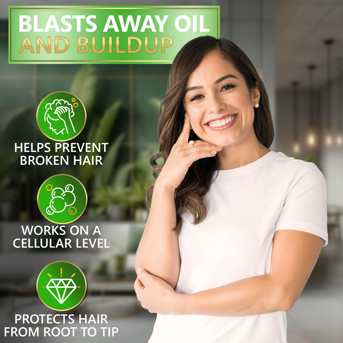 NATURAVIS hair in use with scalp massage showing cooling relief benefit