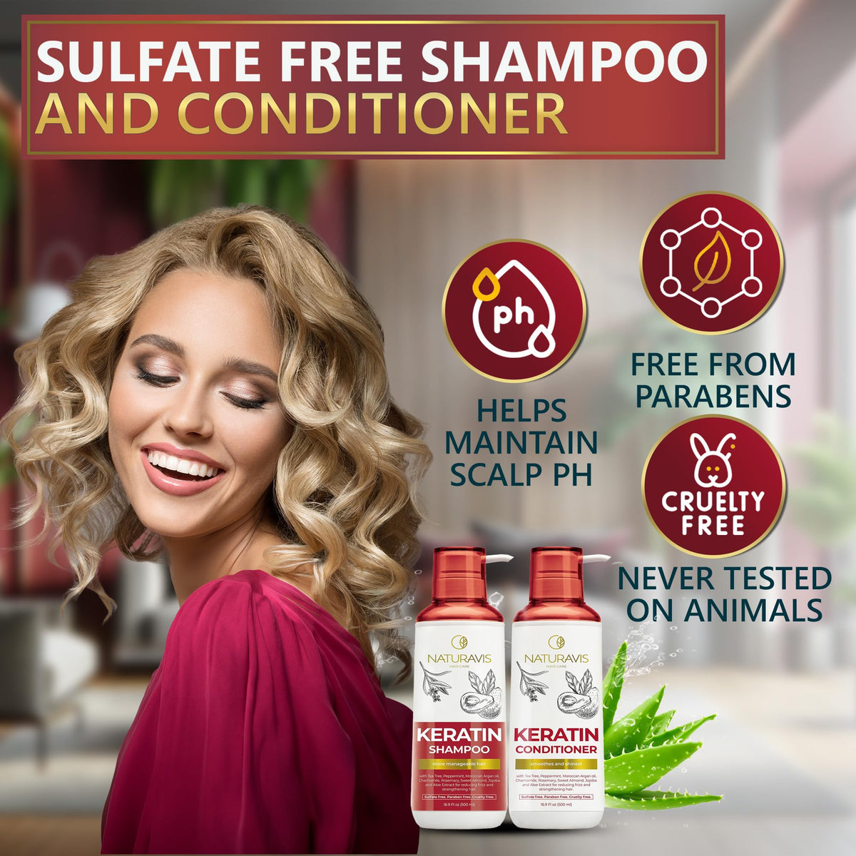 NATURAVIS shampoo texture on palm showing gentle foaming benefit