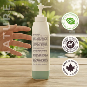 Nature by Canus label detail highlighting ingredients for sensitive skin