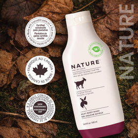 Nature by Canus label detail showing ingredients and dermatologist tested benefit
