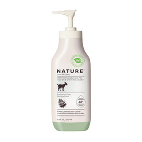 Nature by Canus front packaging showing goat milk lotion and gentle hydration
