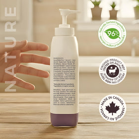 Nature by Canus ingredients label showing vitamins and responsibly sourced claim
