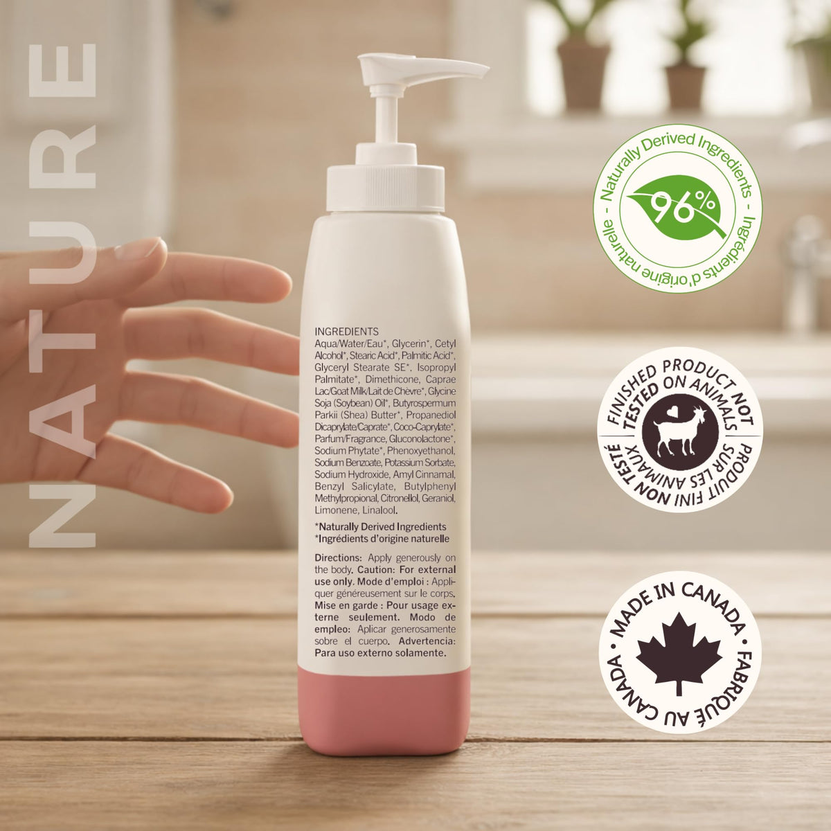 Nature by Canus label ingredients detail emphasizing natural sourcing