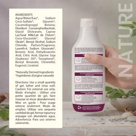 Nature by Canus bottle on bath shelf in calming setting for a nourishing routine