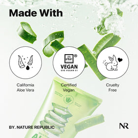 Nature Republic gel applied to forearm to soothe and hydrate skin