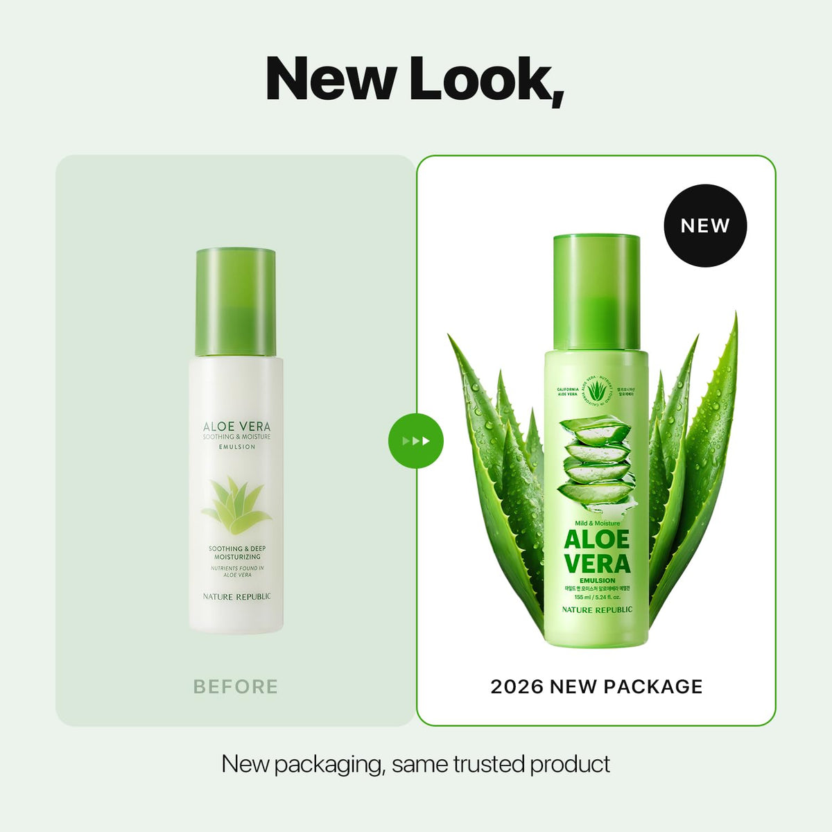 Close-up texture of Nature Republic aloe emulsion highlighting lightweight absorption