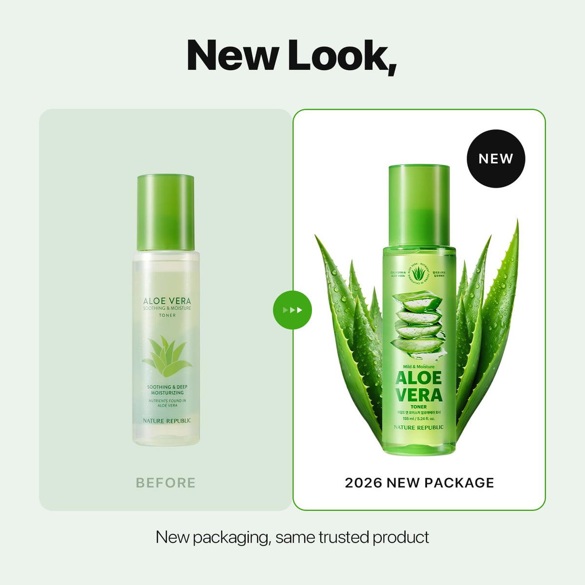 Nature Republic label closeup highlighting ingredients and gentle formulation benefits