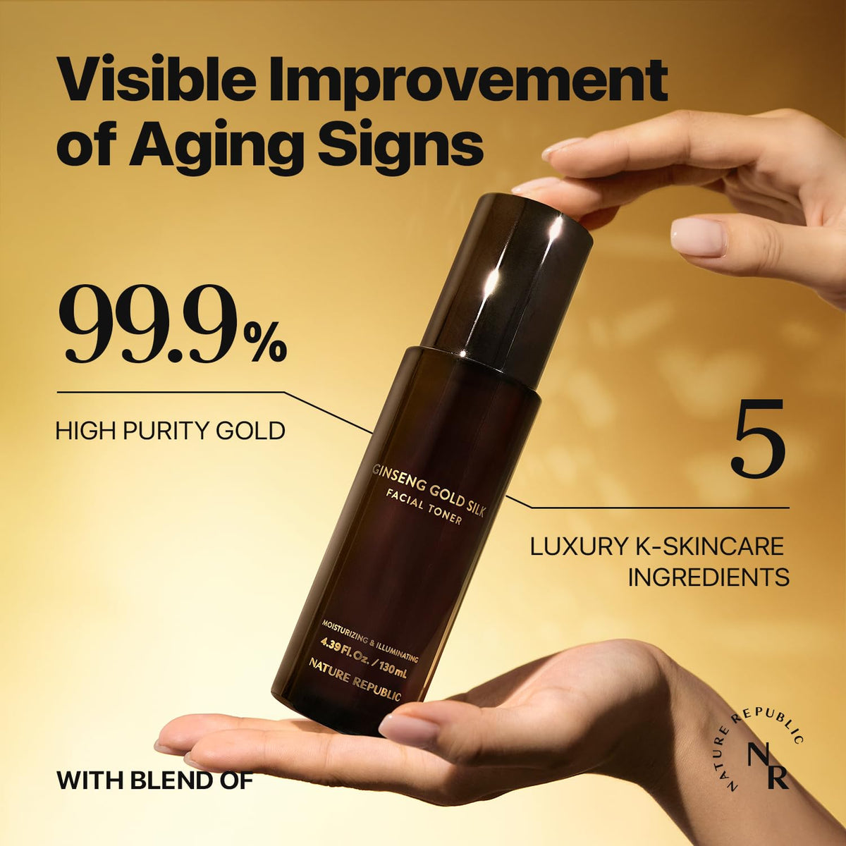 Nature Republic toner applied on skin demonstrating quick absorption and hydrated look