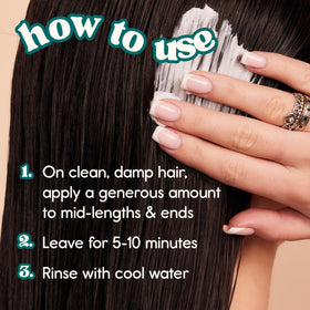 Nature Spell before and after hair texture comparison, visualizes reduced frizz benefit