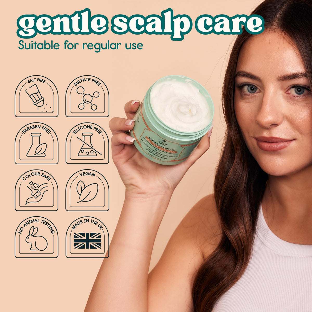 Nature Spell product label and directions, helps customers use mask correctly