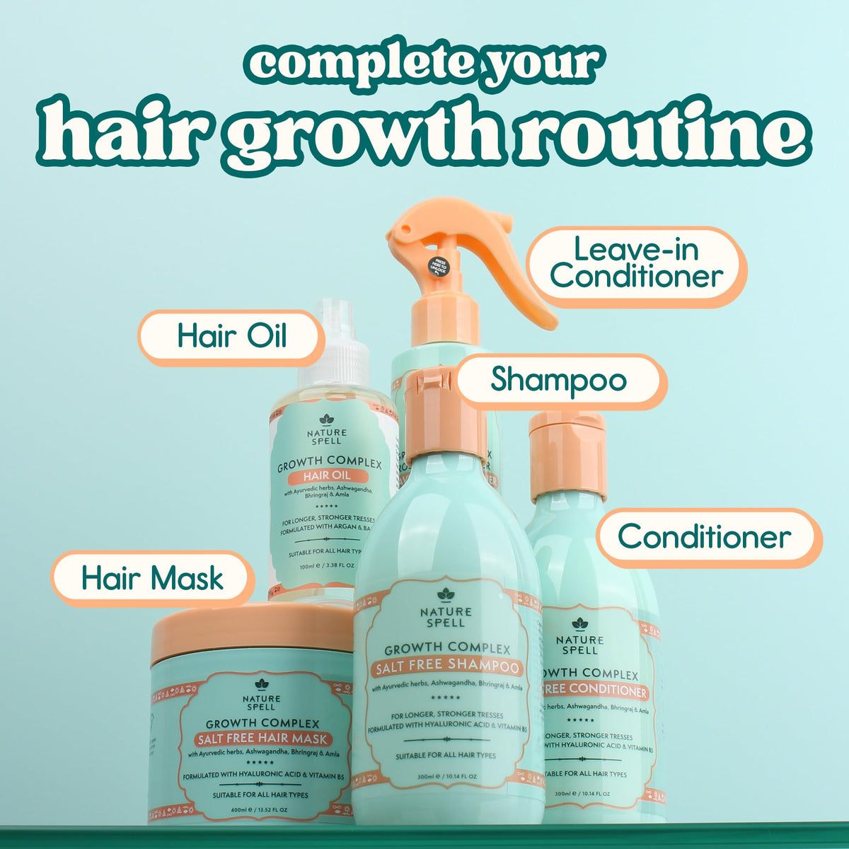Nature Spell label close-up highlighting key nourishing ingredients