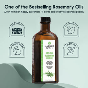 Nature Spell bottle beside pillow suggesting overnight treatment benefits