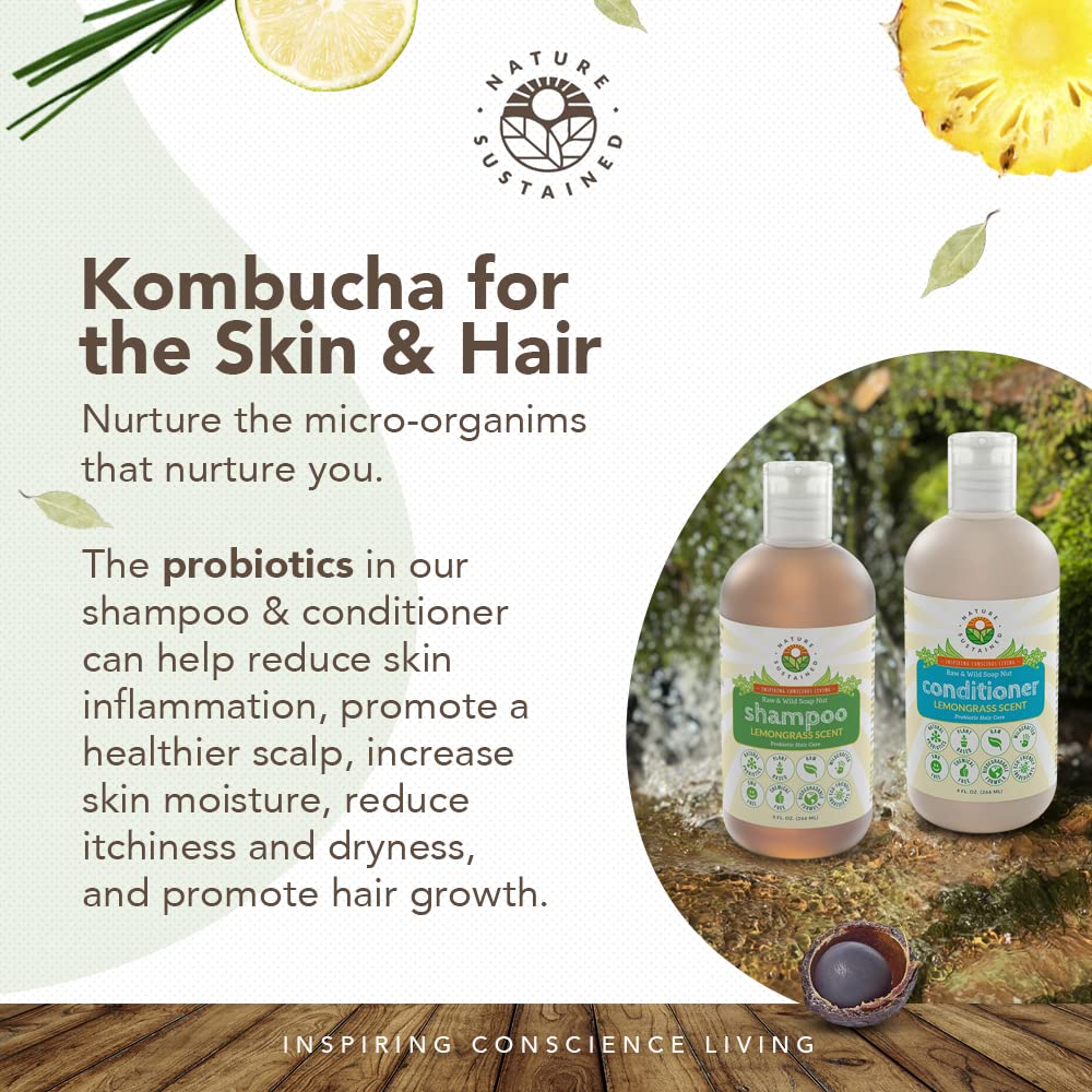 Nature Sustained bottle label closeup highlighting probiotic plant formula benefit