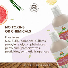 Nature Sustained hair after use showing smooth shiny strands and improved manageability
