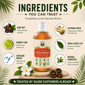 Nature Sustained label close-up listing wildcrafted ingredients and benefits