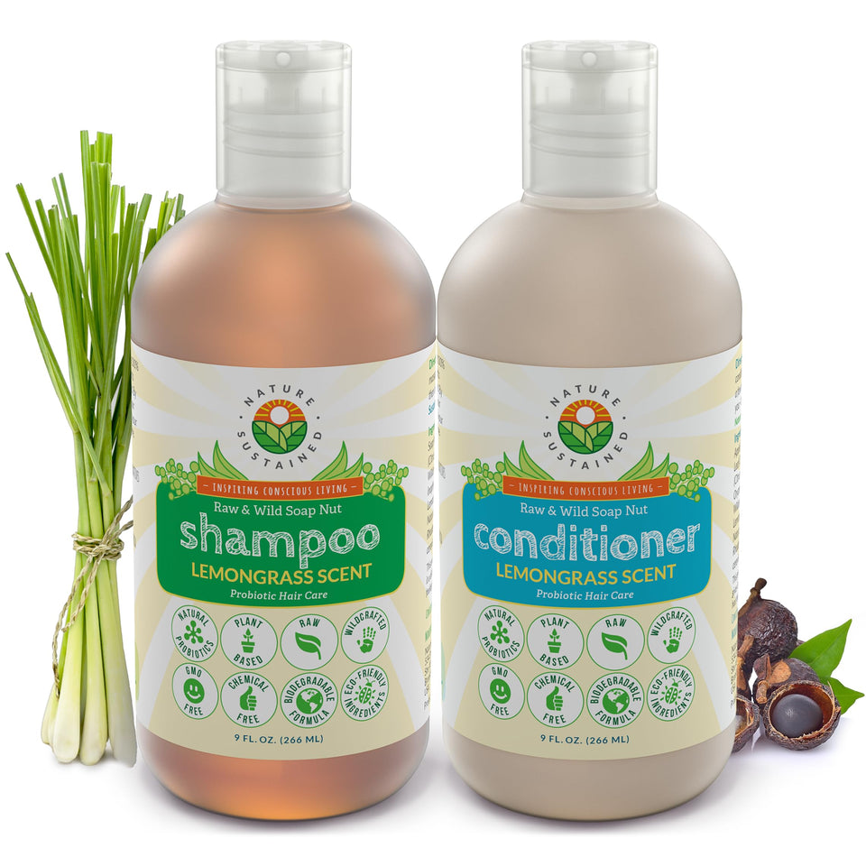 Nature Sustained front packaging showing lemongrass duo and calming benefit