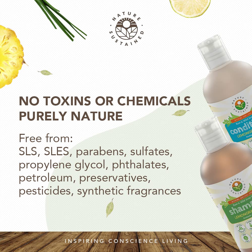 Nature Sustained bottles held to show 9 oz scale and travel-friendly size
