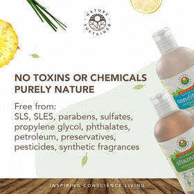Nature Sustained bottles held to show 9 oz scale and travel-friendly size