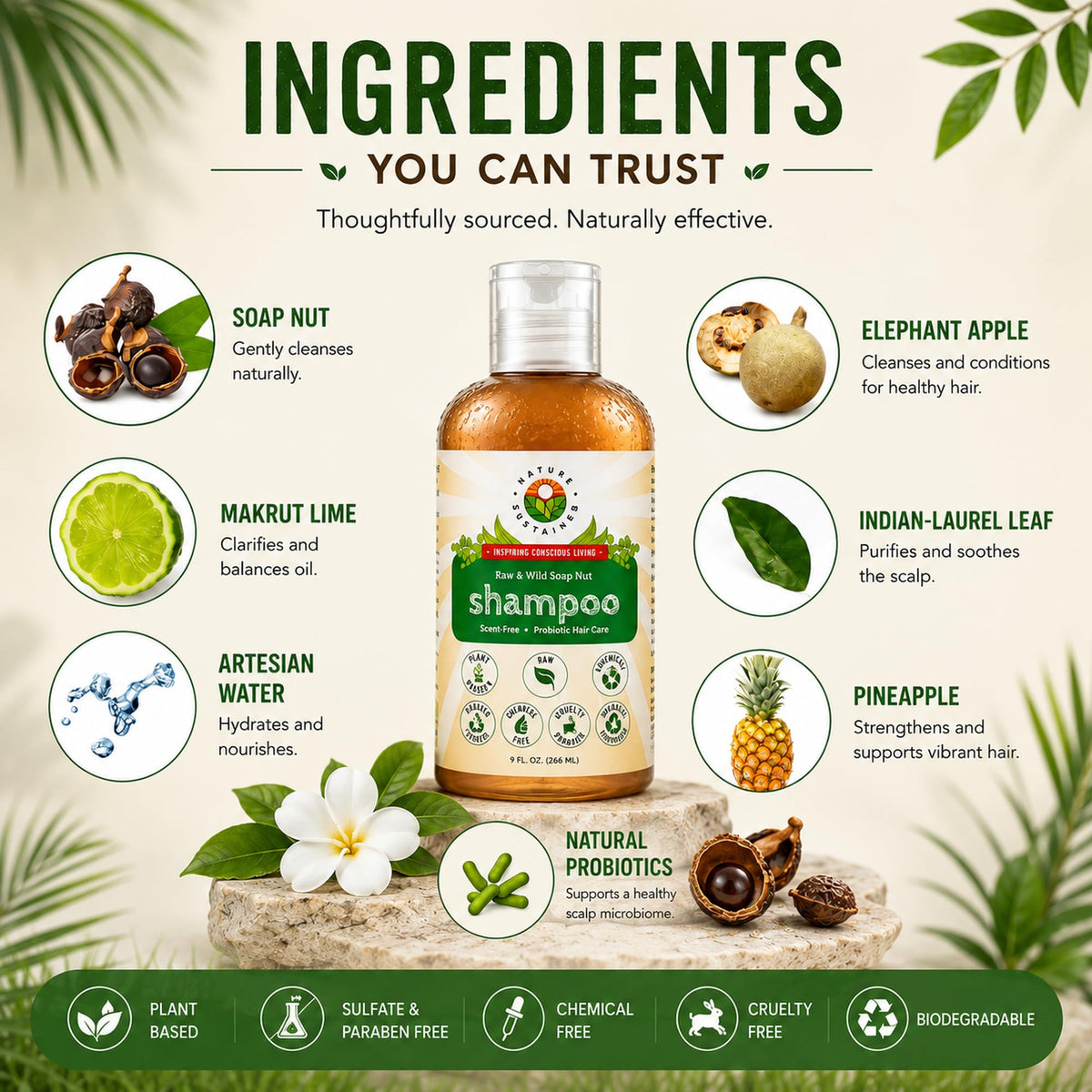 Nature Sustained soapberry close-up highlighting natural saponin cleansing benefit