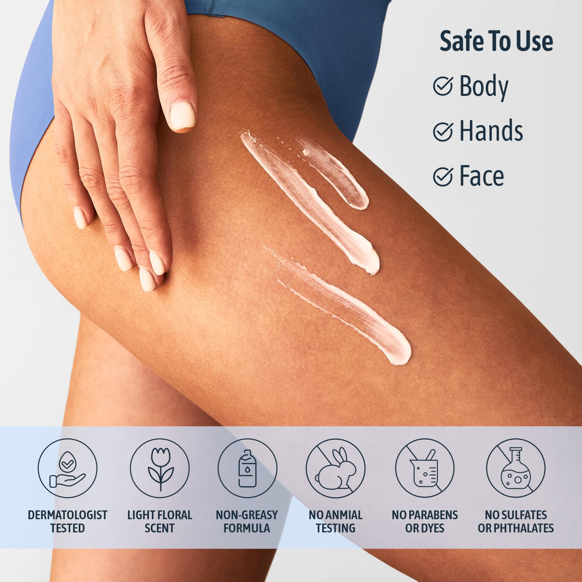 NATURE WELL application on arm showing smoothing action and improved texture