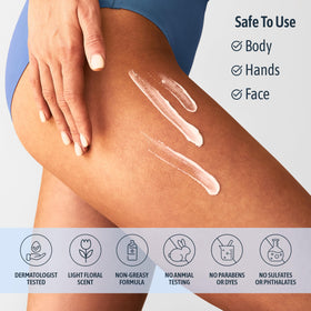 NATURE WELL application on arm showing smoothing action and improved texture