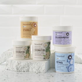 NATURE WELL jar on bathroom shelf styled for everyday routine and spa-like benefit