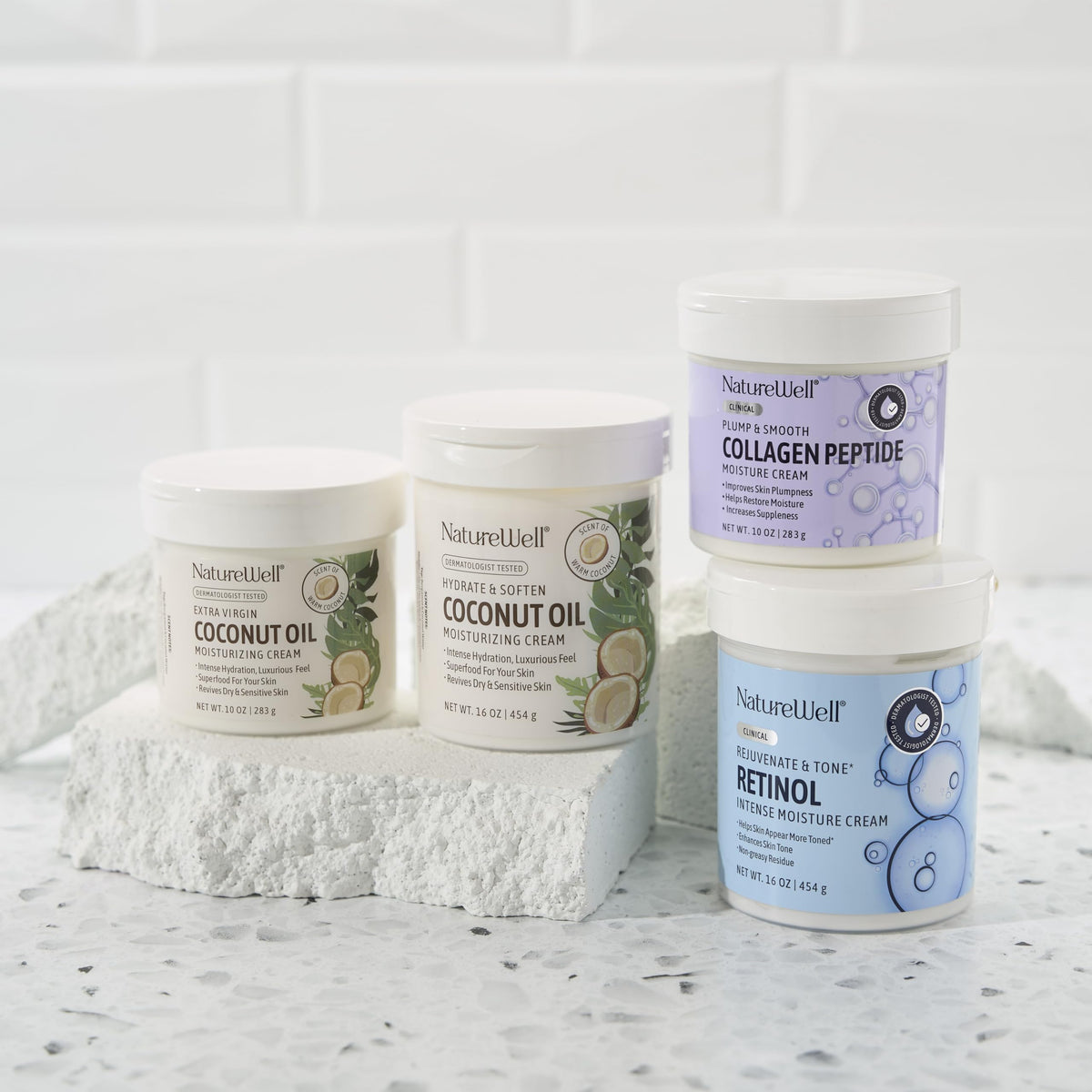 NATURE WELL jar on bedside table for nighttime moisturizing ritual
