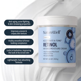 NATURE WELL open jar texture close-up highlighting creamy, hydrating formula