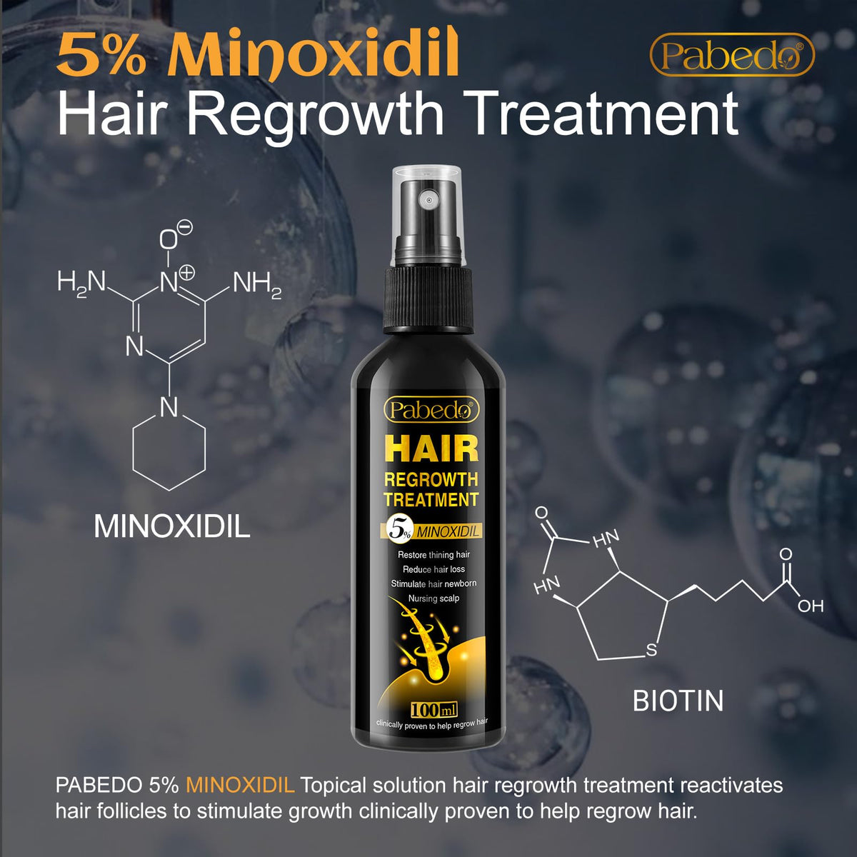 NATURE ZIRAN applying foam to scalp with fingertip, targeted follicle delivery
