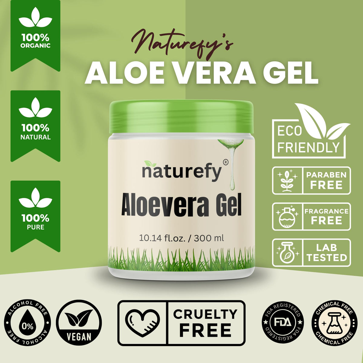 Naturefy fresh aloe pulp extract on farm to show pure ingredient benefit