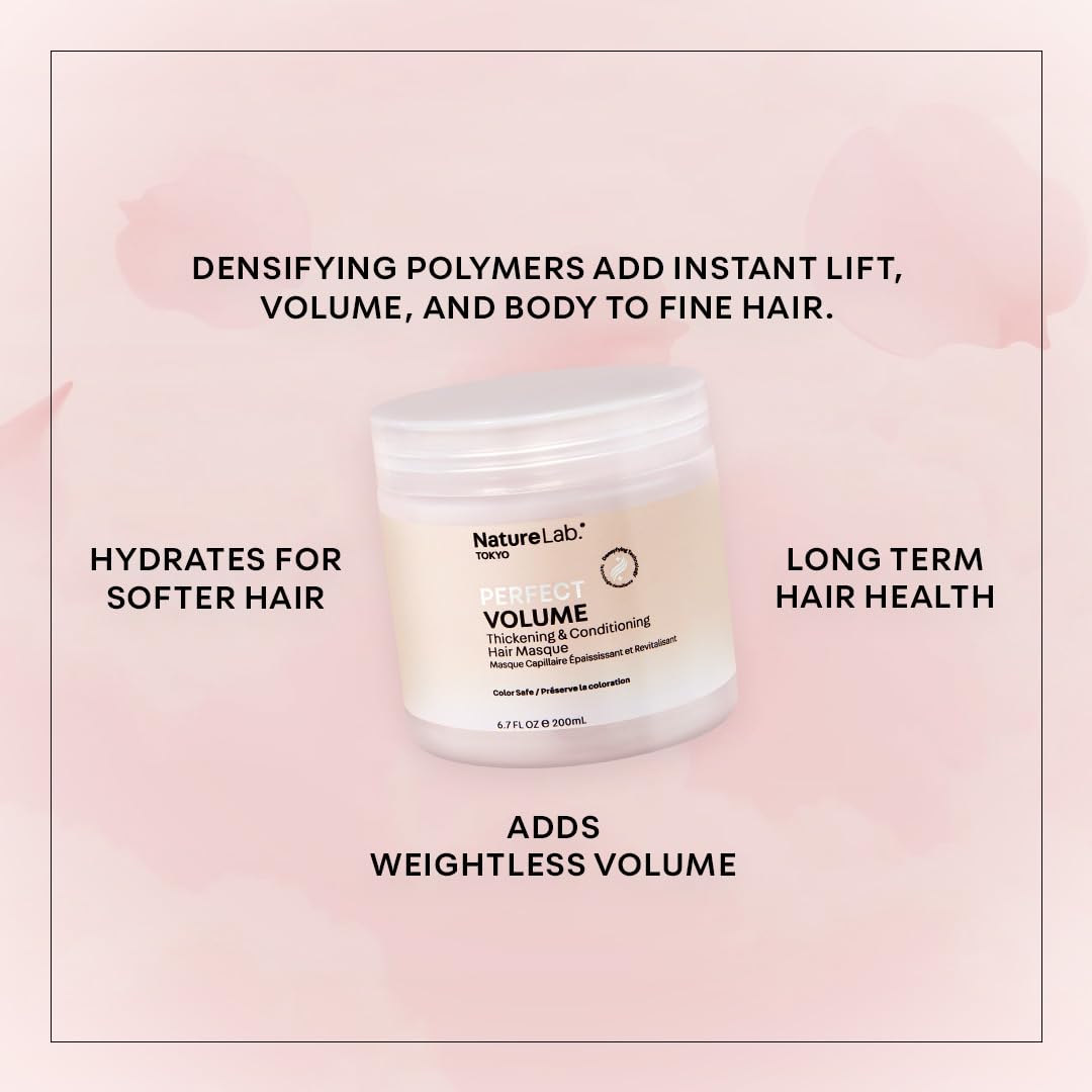 NatureLab.TOKYO masque in hand ready to apply for weightless volume