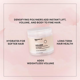 NatureLab.TOKYO masque in hand ready to apply for weightless volume