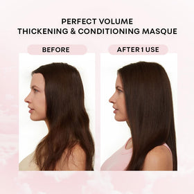 NatureLab.TOKYO before and after comparison showing fuller-looking hair