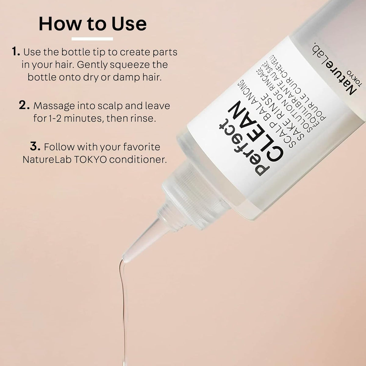 NATURELAB. TOKYO after-wash hair result with volume and lightness benefit