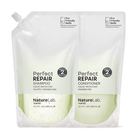 NatureLab.TOKYO duo front packaging showing refill pouches and benefits