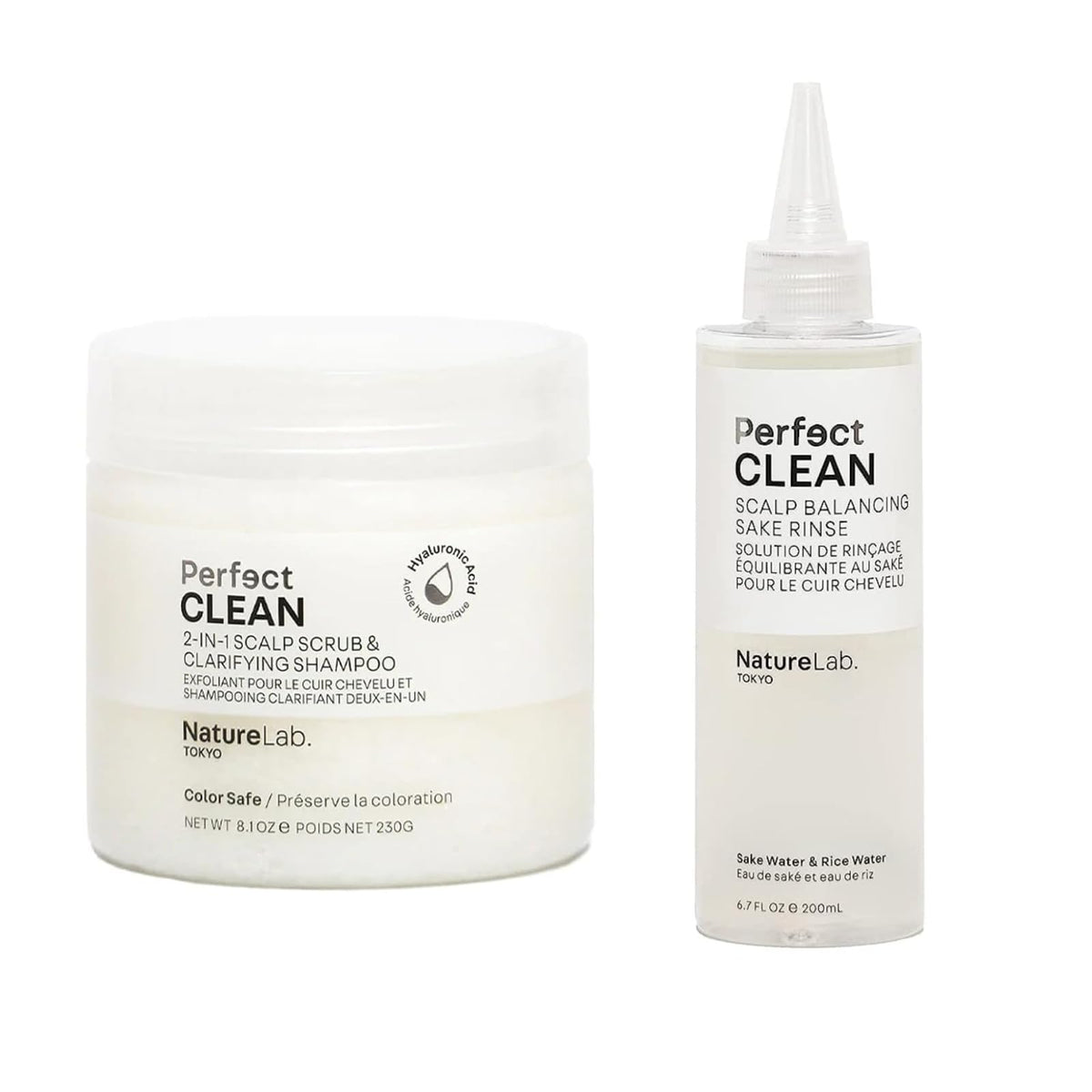 NATURELAB. TOKYO duo front packaging shows both bottles and benefits