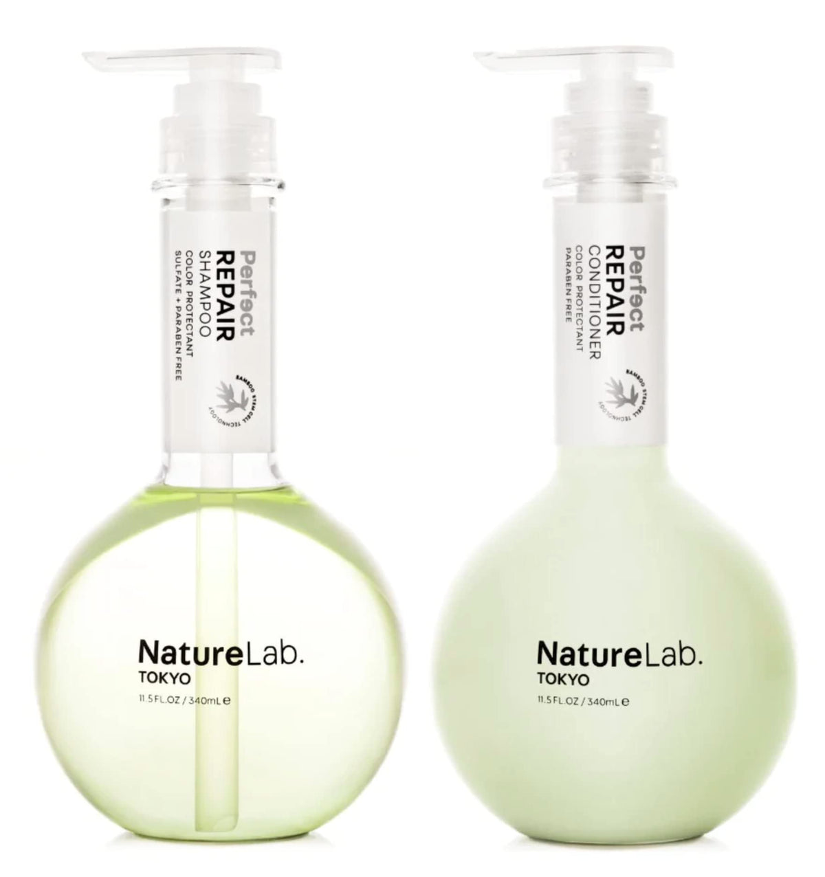 NatureLab.TOKYO duo front packaging showing both bottles and product benefits