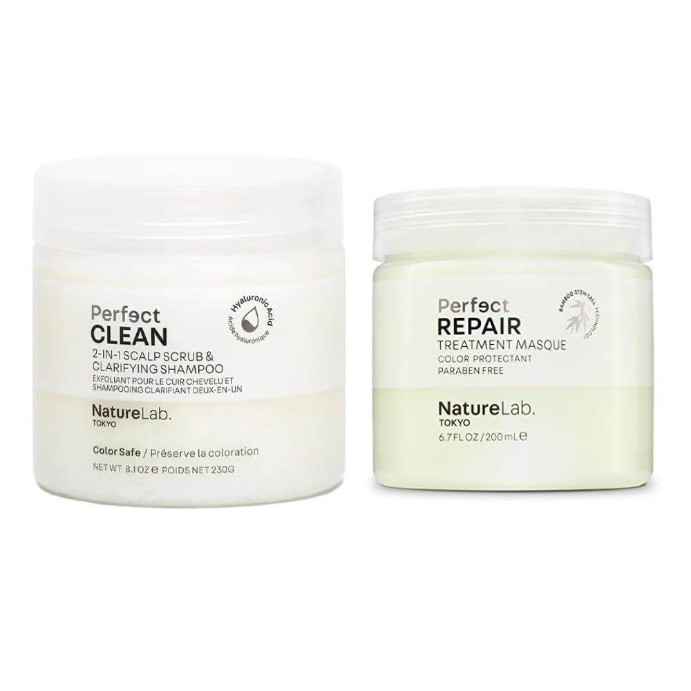 NatureLab.TOKYO duo front packaging showing both bottles and benefits