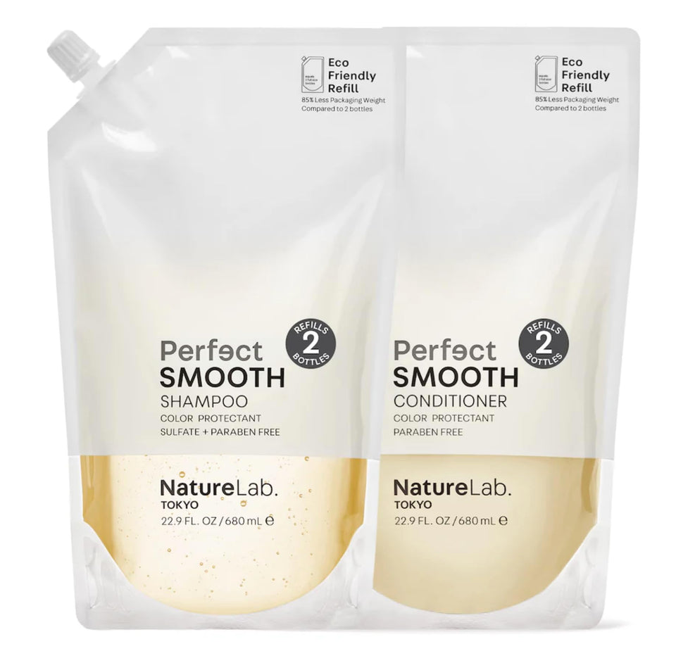 NatureLab.TOKYO front packaging showing refill duo and eco benefits