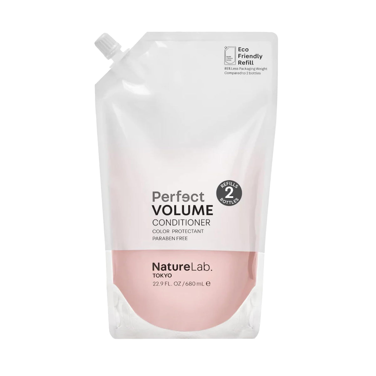 NatureLab.TOKYO refill pouch front view showing product and volume benefit