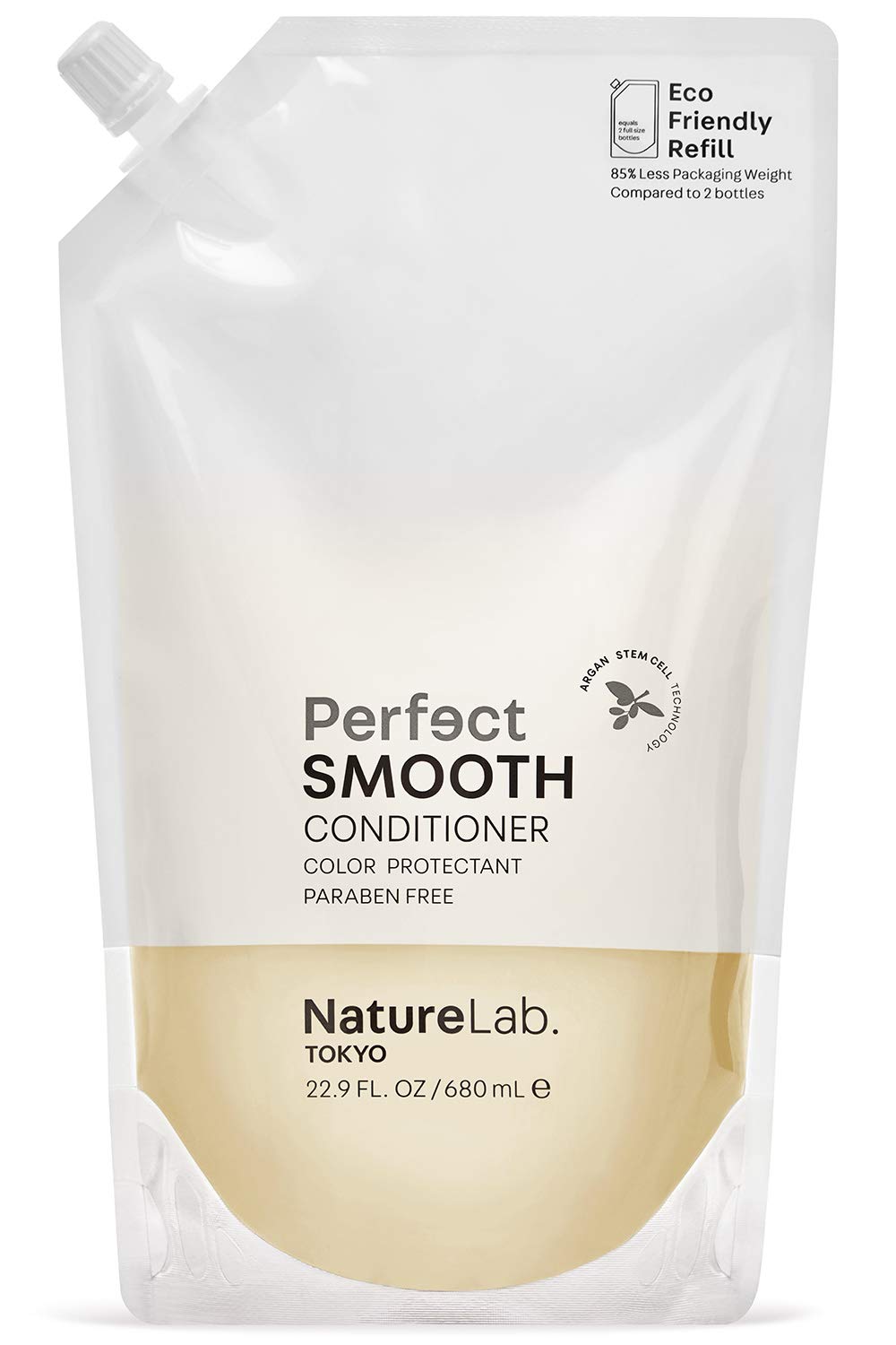 NatureLab.TOKYO refill pouch front view showing product branding and sustainable benefit