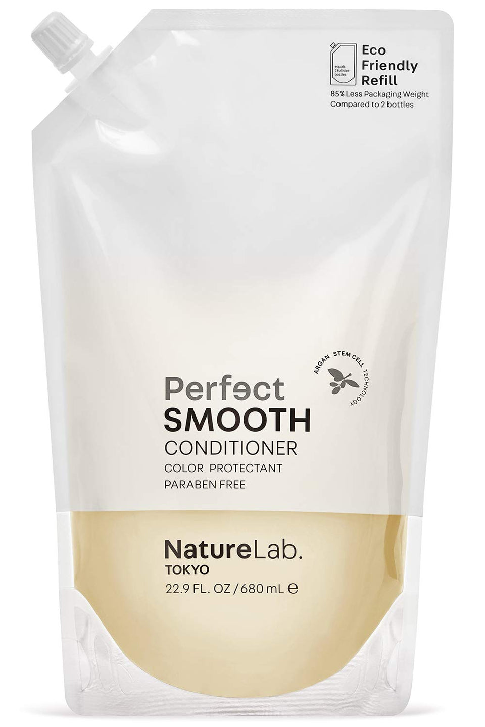NatureLab.TOKYO refill pouch front view showing product branding and sustainable benefit