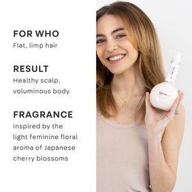 NatureLab.TOKYO pouring conditioner texture demonstrating easy application benefit